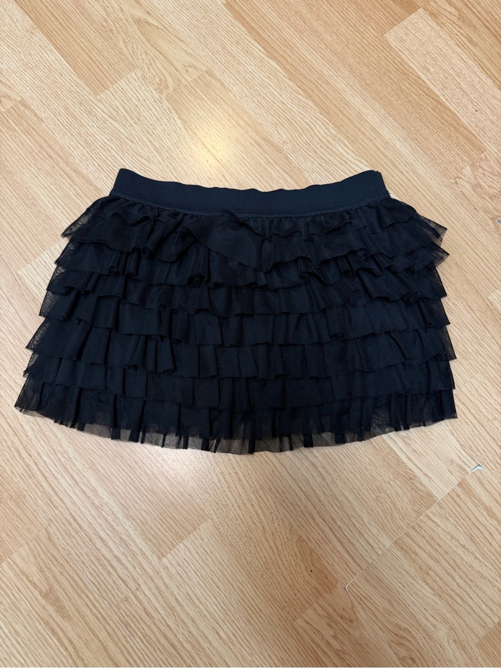 Circo Girls Black Tiered Ruffle Tulle Skirt LG 10-12 Party Dance Twirl